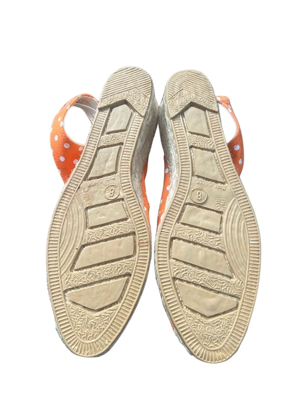 Sesto Women’s Orange Polka Dot Canvas Slingback Espadrille Sz 8